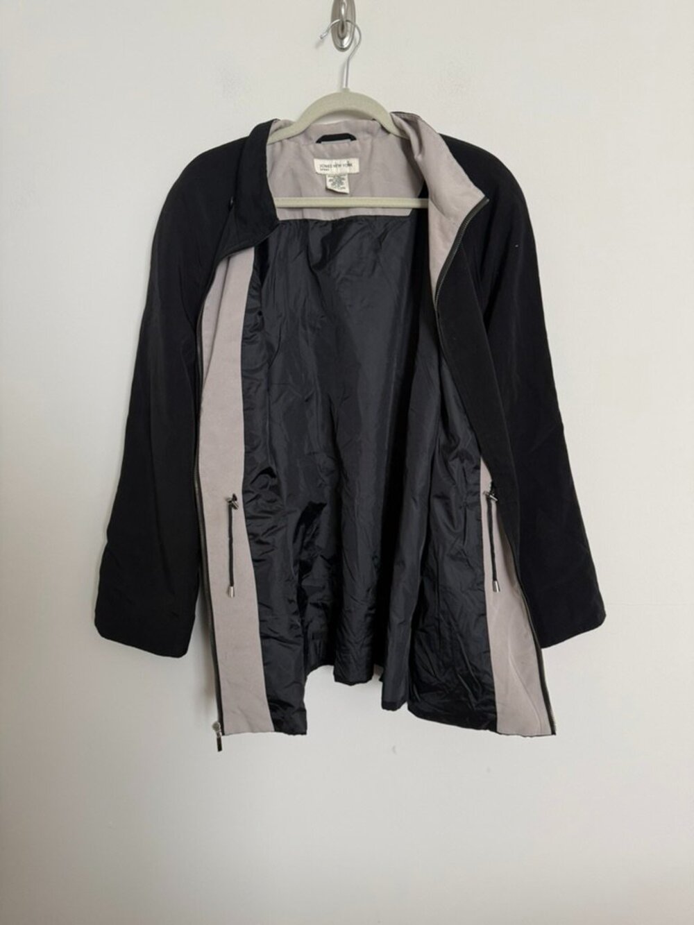 Jones New York Sport Black Lightweight Zip Jacket XL Classic Travel Coat - Picture 8 of 11